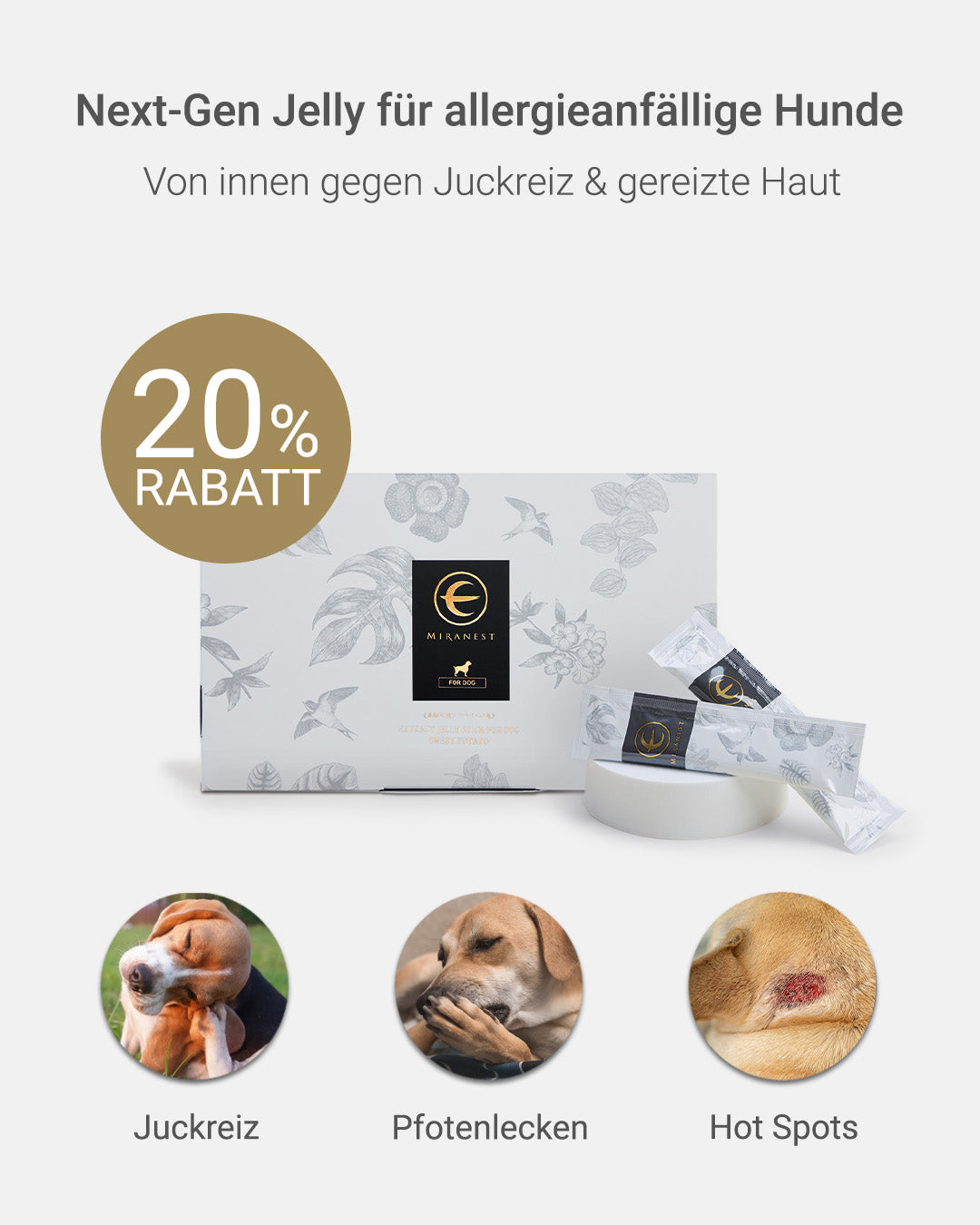 MIRANEST Jelly Stick für Hunde mit Allergien – 30er-Packungs