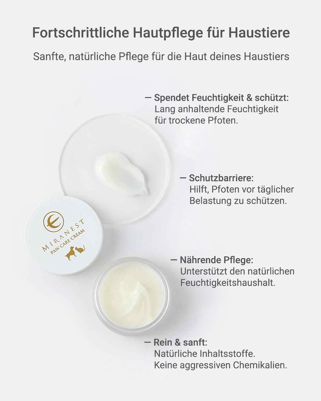 MIRANEST Pfotenpflegecreme für Hunde und Katzen - 20g